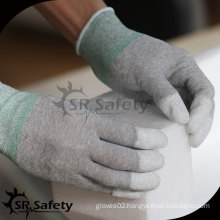 SRSAFETY Anti-static PU gloves/13 gauge PU coated finger working glove